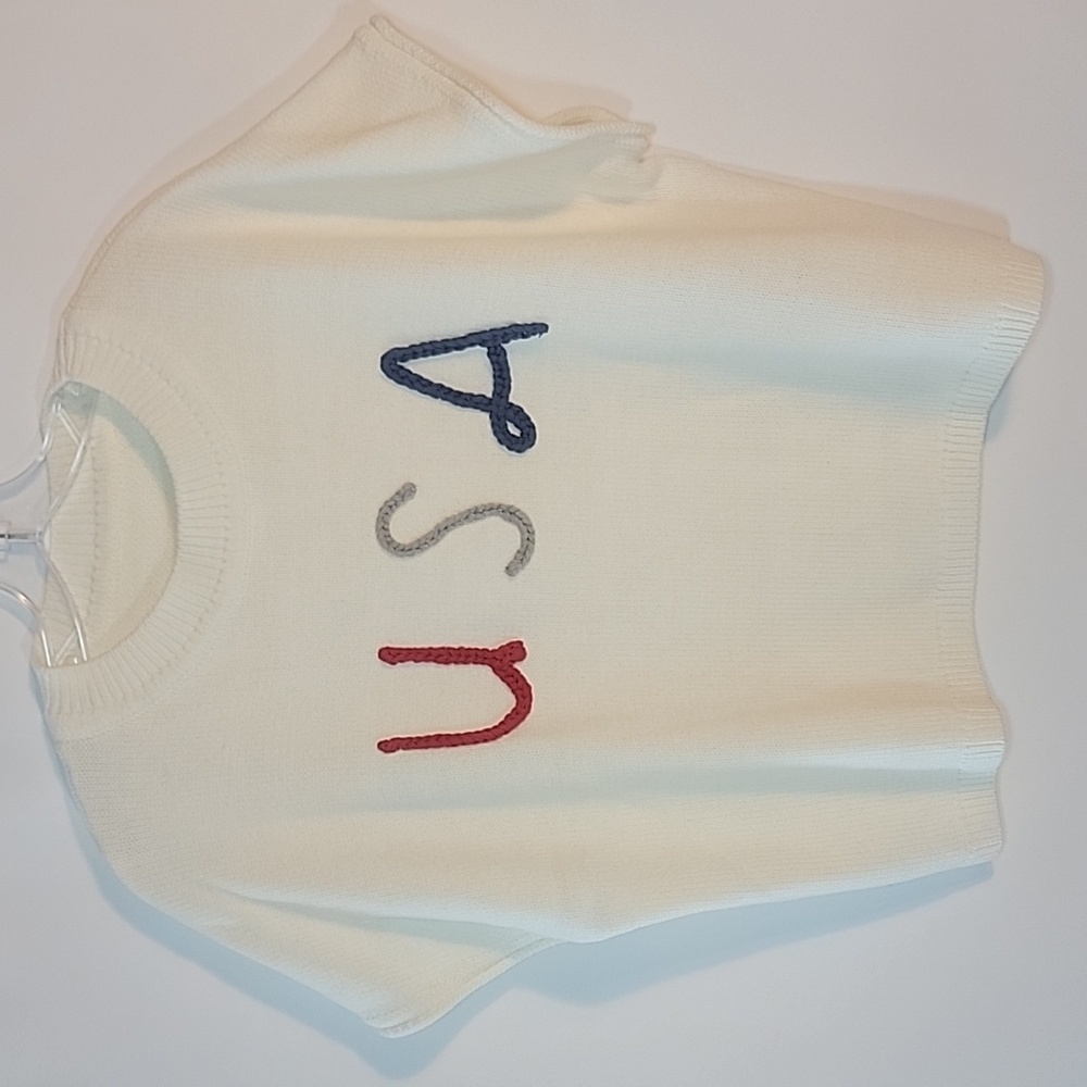 USA Embroidered Poncho Sweater